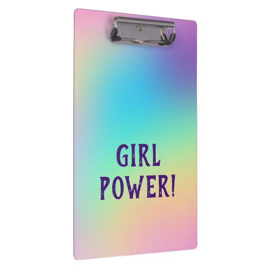 Mädchen Power! Pastel Rainbow Klemmbrett (Rechts)