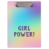 Mädchen Power! Pastel Rainbow Klemmbrett (Vorderseite)