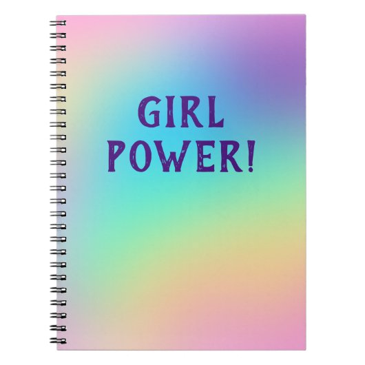 Mädchen Power! Pastel Rainbow-Notebook Notizblock (Vorderseite)