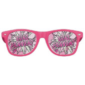 MÄDCHEN POWER Pink Fun Modern Partybrille (Vorderseite)
