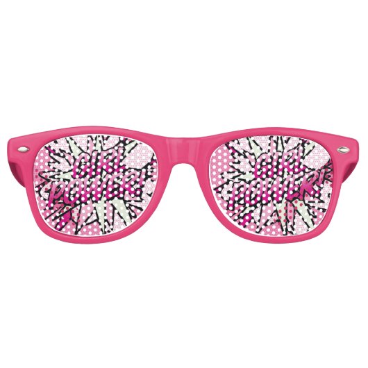 MÄDCHEN POWER Pink Fun Modern Partybrille (Vorderseite)