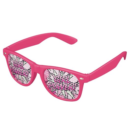MÄDCHEN POWER Pink Fun Modern Partybrille (Schrägansicht)