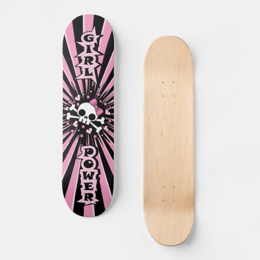Mädchen-Power-Schädel Skateboard (Vorderseite)