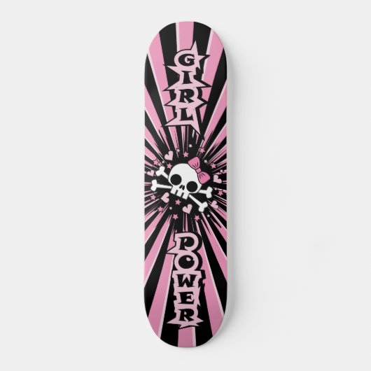 Mädchen-Power-Schädel Skateboard (Vorderseite)