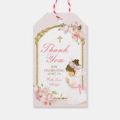 Mädchen Praying Gold Erste heilige Kommune Curly H Geschenkanhänger (Rückseite)