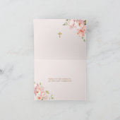 Mädchen Praying Gold Erste heilige Kommunion geflo Dankeskarte (Innenseite)