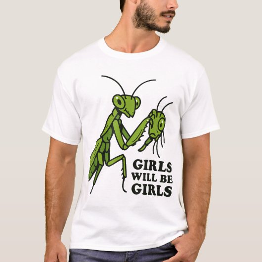 Mädchen Praying Mantis T-Shirt (Vorderseite)