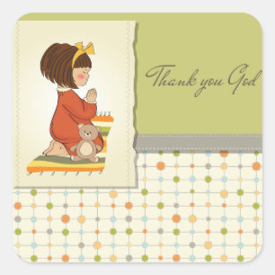 Mädchen Praying Stickers