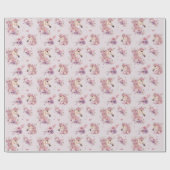 Mädchen Pretty Ponies Pastell Blumen Pferd Geschenkpapier (Flach)