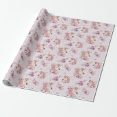 Mädchen Pretty Ponies Pastell Blumen Pferd Geschenkpapier (Ungerollt)