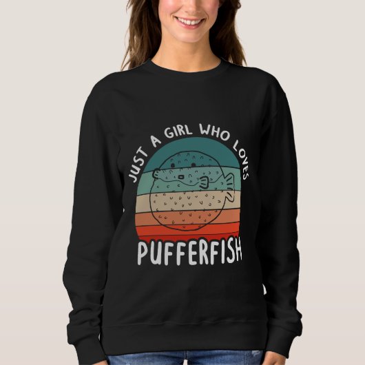 Mädchen Puffer Fische Stingfish Puffer Tiere Sweatshirt (Vorderseite)