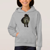 Mädchen Pullover Hoodie Maine Coon Cat (Vorderseite)