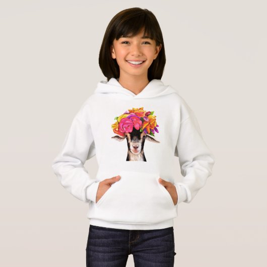 Mädchen Pullover Hoodie Posey, die Ziege (Vorne ganz)