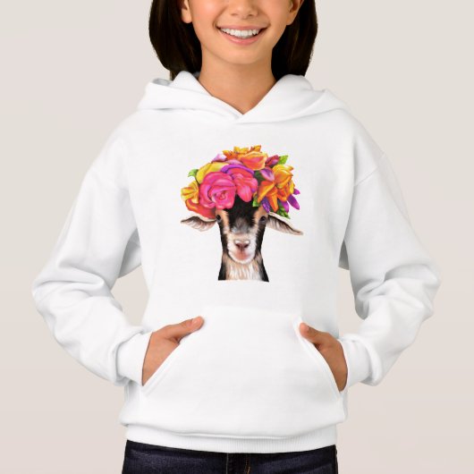 Mädchen Pullover Hoodie Posey, die Ziege (Vorderseite)