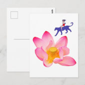Mädchen, Puma und Lotus Postkarte (Vorne/Hinten)