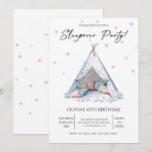 Mädchen-Pyjama-Party Geburtstag Einladung (Vorne/Hinten)