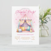 Mädchen-Pyjama-Party Geburtstagsfeier Einladung (Stehend Vorderseite)