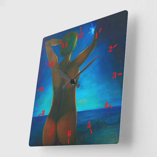 Mädchen Quadratische Wanduhr (Winkel)