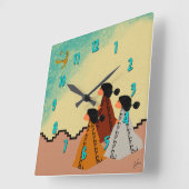 Mädchen Quadratische Wanduhr (Winkel)