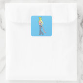 Mädchen Quadratischer Aufkleber (Tasche)