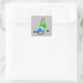 Mädchen Quadratischer Aufkleber (Tasche)