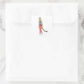 Mädchen Quadratischer Aufkleber (Tasche)