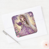 Mädchen Quadratischer Aufkleber (Umschlag)