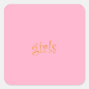 Mädchen Quadratischer Aufkleber