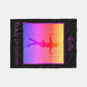 Mädchen "Ready to Perform" Fleece Blanket mit Name (Vorderseite (Horizontal))