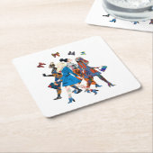 Mädchen Rechteckiger Pappuntersetzer (angewinkelt)