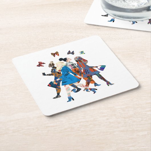 Mädchen Rechteckiger Pappuntersetzer (angewinkelt)