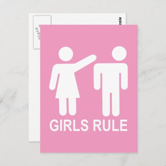 Mädchen-Regel Postkarte (Vorne/Hinten)