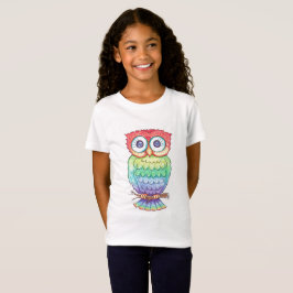 Mädchen-Regenbogen-Eulen-T - Shirt