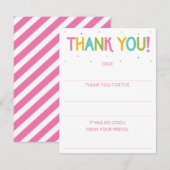 Mädchen Regenbogen füllen in der Leere Vielen Dank Mitteilungskarte (Vorne/Hinten)