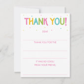 Mädchen Regenbogen füllen in der Leere Vielen Dank Mitteilungskarte (Vorderseite)