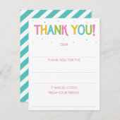 Mädchen Regenbogen füllen in der Leere Vielen Dank Mitteilungskarte (Vorne/Hinten)