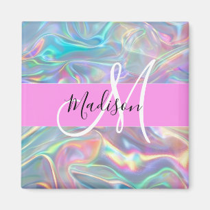 Mädchen Regenbogen Holografischer Irisierender Mon Magnet