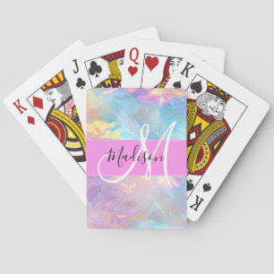Mädchen Regenbogen Holografischer Irisierender Mon Spielkarten