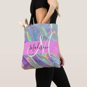 Mädchen Regenbogen Holografischer Irisierender Mon Tasche