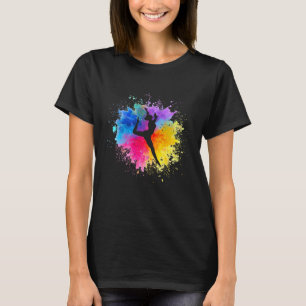 Mädchen Regenbogen-Turnen weibliche Turnerin Silho T-Shirt