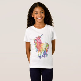 Mädchen-Regenbogenunicorn-T - Shirt