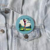 Mädchen regieren den Kurs Retro Golf Illustration Button (Beispiel)