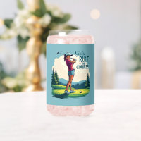 Mädchen regieren den Kurs Retro Golf Illustration