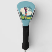 Mädchen regieren den Kurs Retro Golf Illustration Golf Headcover (Vorderseite)