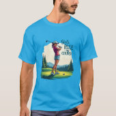 Mädchen regieren den Kurs Retro Golf Illustration T-Shirt (Vorderseite)