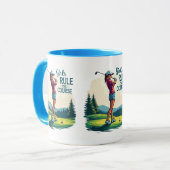 Mädchen regieren den Kurs Retro Golf Illustration Tasse (Vorderseite Links)