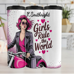 Mädchen regieren die Kunst der Welt Thermosbecher