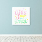 Mädchen regieren die Welt Leinwanddruck (Insitu (Holzboden))