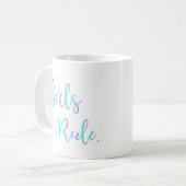 Mädchen regieren. Inspirationstypografie Cool Kaffeetasse (Vorderseite Links)
