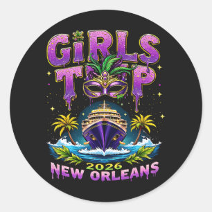 Mädchen Reise 2026 New Orleans Runder Aufkleber